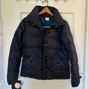 Patagonia Puffer Jacket - Navy Canvas Buttons & Zipper Size Medium